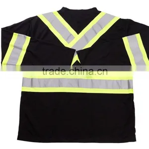 Black Shirts With 3M Class Reflective Tape Quality Fabric Black Shirt thumbnail-2