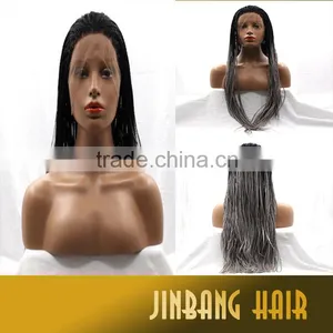 2016 Wholesales New Products Heat Resistant Straight Braiding Synthetic Lace Front Wig thumbnail-1