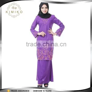 Latest Design Chiffon Fabric Baju Kurung Muslim Dress thumbnail-1