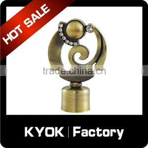 KYOK Wrought Iron Curtain Rod Finials,chrome Curtain Rod Finials,colored Glass Finials thumbnail-1