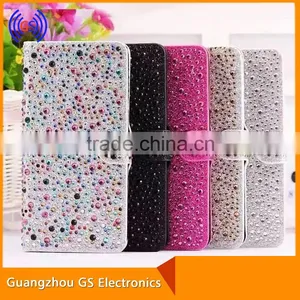 Customized Rhinestone Leather Stand Phone Case Flip Cover For Samsung Galaxy On7 thumbnail-5