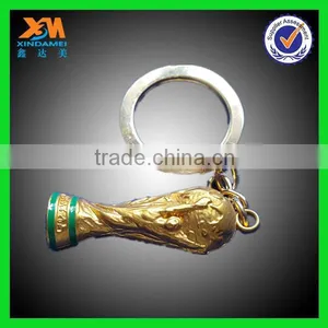 Newest Fashion Cheap 3D Aureate Bottle Shape Metal Keychain thumbnail-1