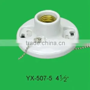 E27 Ceiling Porcelain Lampholder With Switch YX-507-6 thumbnail-4