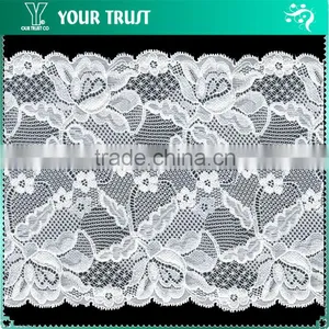 Width 13.8 Centimeter Light Yellow Stretch Trimming Spandex Jacquard Elastic Lace thumbnail-2