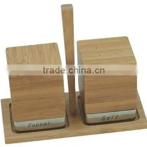 Bamboo Salt and Pepper Container Set thumbnail-1
