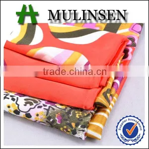 Mulinsen Textile Colorful Woven Polyester Printed Floral Design Satin Fabrics thumbnail-1