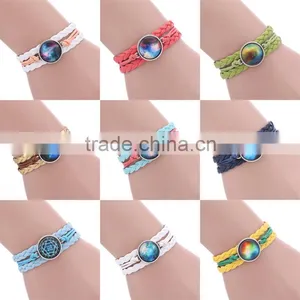 2016 Marilyn Monroe Picture Charm Bronze Color Infinity Cute Charm Leather Glass Cabochon Bracelet thumbnail-1