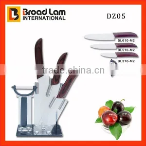 4pcs Ceramic Kitchen Knives Set in Transparent Plastic Stand With Nice Gift Box Packing thumbnail-2