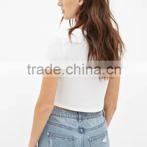 100% Cotton Printed Ribbed Tee Custom t Shirt thumbnail-4