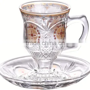 Glass Cup Set, High Quality Coffee Set, Bulk Tea Cups and Saucers Cheap thumbnail-2