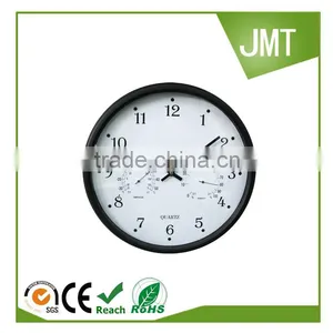 Simple Round Cheap Wholesale Home Decor Wall Clock With Thermometer and Hygrometer thumbnail-1