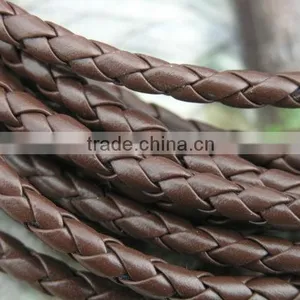 Bolo Braided Round Leather Cords |100% Genuine Leather 3mm Braided Bolo Cord Round thumbnail-2
