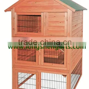 Three Story Outdoor Wooden Rabbit Hunch thumbnail-1