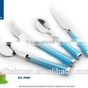 24PCS Stainless Steel Plastic Handle Cutlery Set thumbnail-1