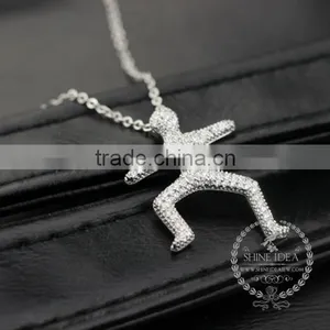 925 Sterling Silver Running Modeling Creative Pendant Necklace Fashion Women Necklace Jewelry 6360465 thumbnail-1