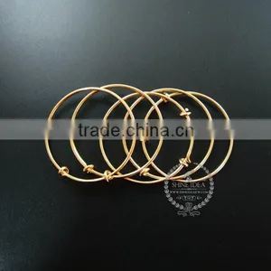 50mm Diameter Brass 14K Gold Plated Simple Wiring Bracelet for Beading DIY Jewelry Supplies 1900105 thumbnail-1