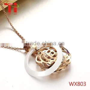 Ceramic Mechanical Design Pendant Sweater Chain Necklace for Women thumbnail-3