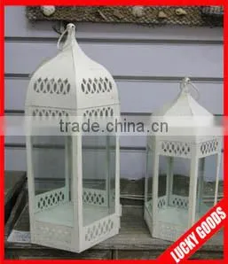 Antique White Hanging Lantern Candle Holder Wholesale thumbnail-1