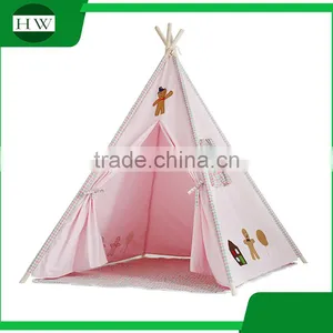 Hengwei Cotton Canvas Children Play Kids Single Pole Tipi Tiendas Tipi Tent thumbnail-1