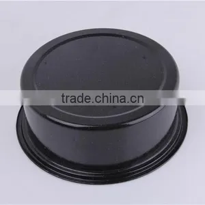 Kitchen Tool Black Round Enamel Shallow Baking Pan With Lid thumbnail-4