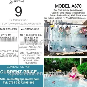 Massage Type and Freestanding Installation Type 3 Meter Hot Tub (A870) thumbnail-6