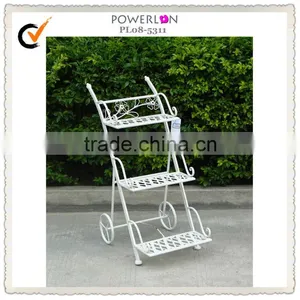 Hot-selling 3-tier Ladder Type Wrought Iron Flower Stand thumbnail-1