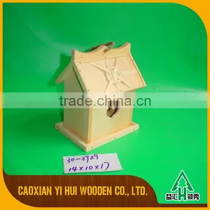 Cheap Nature Unfinishes Wooden Bird House thumbnail-6