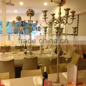 Tall Wedding Candelabra With Flower Bowl, 9 Arms Candelabra, 9 Arms Floor Candelabra thumbnail-1