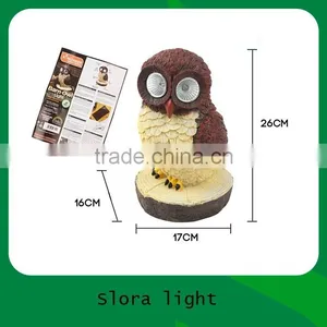 Solar Powered Animal Barn Owl Shaped Light Polyresin Garden Light thumbnail-4