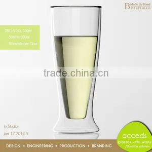 Mouth Blown Transparant Borosilicate Milk Glass Cup thumbnail-5