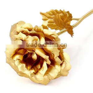Wholesale Home Decoration Valentine's Day Christmas Gift Metal Golden Rose thumbnail-1