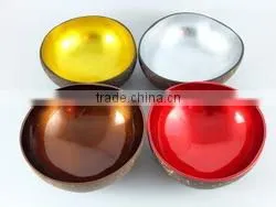 High Quality Eco Friendly Vietnamese Lacquer Natural Inside Outside Color Coconut Bowl thumbnail-1