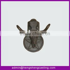 Cast Iron Door Knocker With Bull Head thumbnail-1