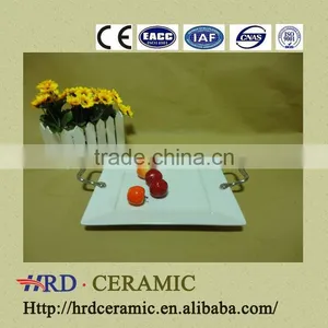 2014 Stock Ceramic Decorate Dinner Plate With Custom Design With Metal Handle thumbnail-1