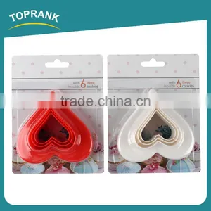 Toprank Custom 3D Cookie Tools 3pcs Heart Shaped Cookies Baking Mould Mini Sandwich Cutter Plastic Biscuit Cutter Cookie Cutter thumbnail-1