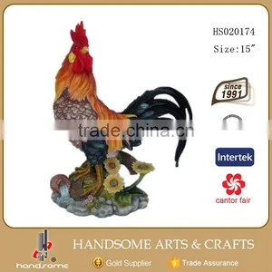 15 Inch Resin Decorative Rooster Statue thumbnail-1