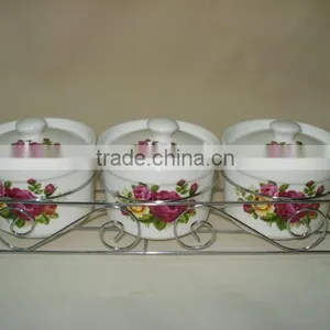 Empty Ceramic Spice Jar With Metal Stand thumbnail-2