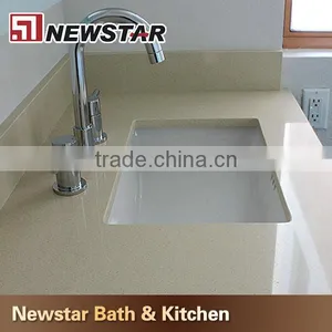 Chinese A Quality Polished Beige Quartz Countertops thumbnail-1