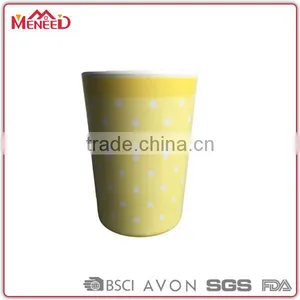 Latest Promotional Candy Color Yellow&white Pokla Dot Unbreakable Soft Plastic Water Cup thumbnail-1