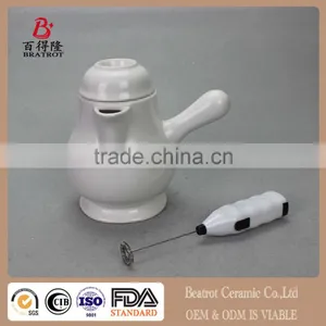 Ceramic Hot Chocolate Pot With Electric Mixer Bar thumbnail-1