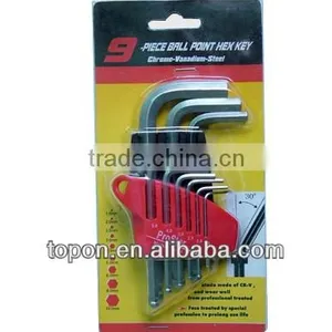 9 Pcs L Shape Ball End Carbon Steel Spanner Hex Key Wrenches Set thumbnail-1
