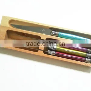 ABS Handle Laguiole Steak Knives With Wooden Box thumbnail-1