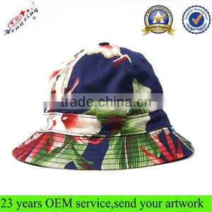 Flat Top Digital Printing Custom Bucket Cap / Bucket Cap With Woven Label thumbnail-1
