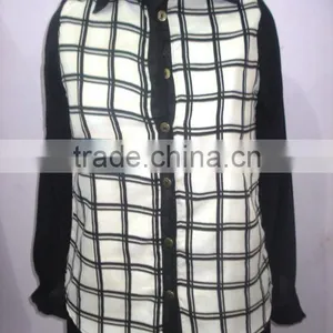 LADIES BLOUSE WITH GEORGETTE SLEEVES (Garment Stock Lots / Apparel Stock / Stocklots / Garment Apparel From India) thumbnail-3