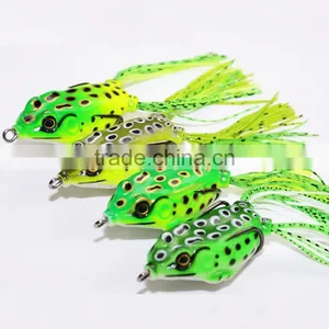 3D Eyes Artificia OEM ColorfulJigging Vibe Trolling Soft Plastic Frog Fishing Lure thumbnail-1