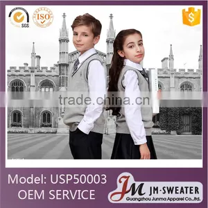 Stylish V-neck Sleeveless Beautiful Knitted Korean High School Uniforms thumbnail-1