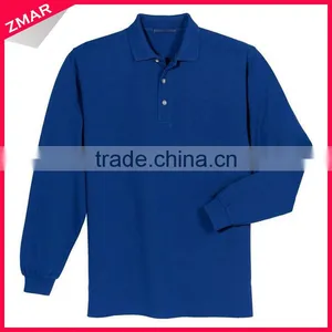 Mens 220gsm Latest Design Long Sleeve Wholesale Striped 100% Cotton Polo T-shirt thumbnail-1