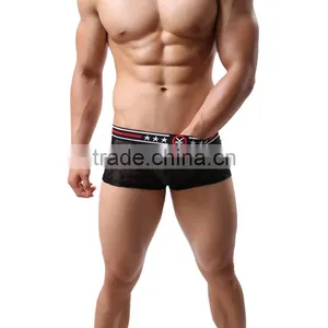 1 PCS Cool and Refreshing Underwear Men Sexy Male Boxers Gauze Sheer Lace Shorts Brand Mesh Penis Sheath See Through Men Boxer thumbnail-1