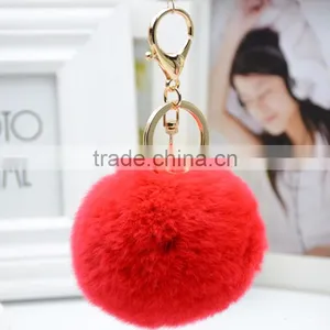 Myfur Rabbit Fur Ball Plush Fur KeyChain POM POM Keychain Tassel Pompom Car Bag Keychain thumbnail-1