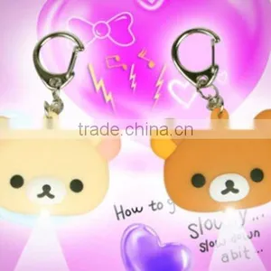 Bear LED Light Keychain Promotion Gift With Sound Printed Logo thumbnail-1